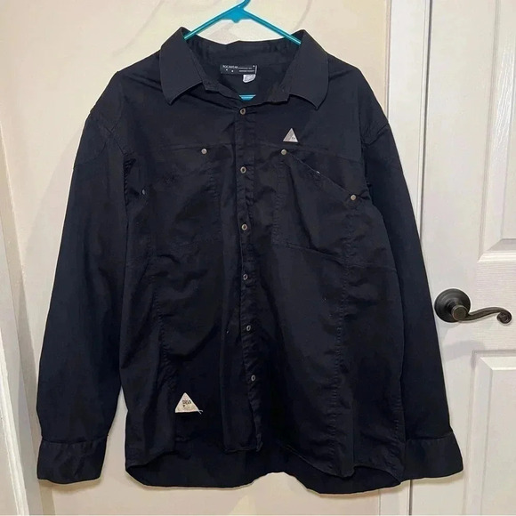 Rocawear Size 3x Y2K Hip Hop Long Sleeve Button Shirt Pyramid Logo - Picture 1 of 12